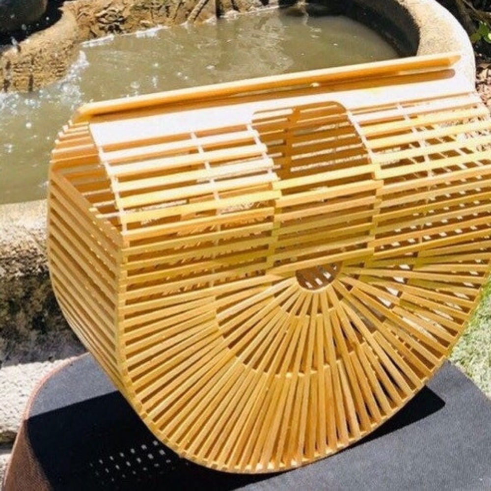 Elegant Tan Bamboo Women Bag